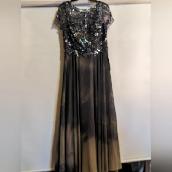 Xscape | Dresses | Xscape Womens Embellished Short Sleeve Tie Dyeombre Chiffon  Gown | Poshmark